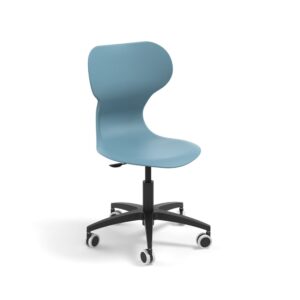 Silla colegio con ruedas Mia Big Lift en color azul, diseño moderno dentro del mobiliario escolar