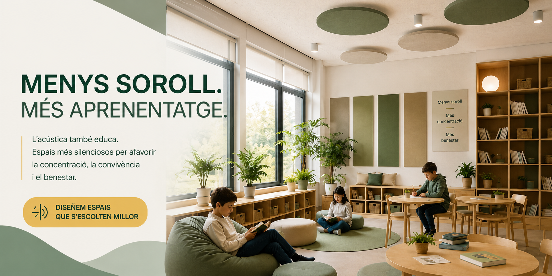 Espais més silenciosos per millorar l’aprenentatge en centres educatius
